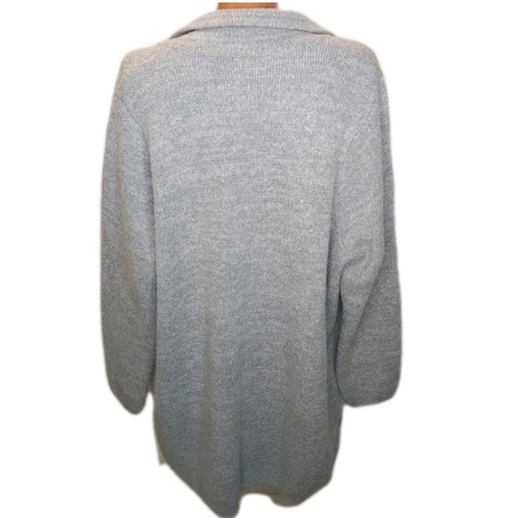 Torrid Sweater Coat Woman Plus Sz 2X Gray Knit Notch Collar Button Pockets Read - Picture 5 of 12